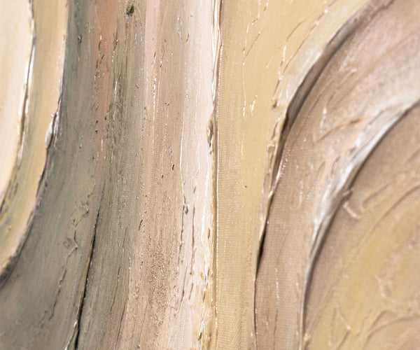 Strukturierte Abstraktion in Cremetönen – Acrylgemälde auf Leinwand