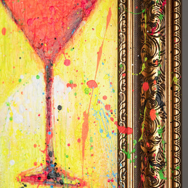 Gemälde "Cocktail" abstraktes Frauenbild in einer Neonpalette