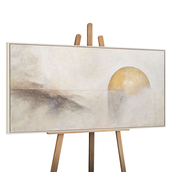 Abstraktes Acrylbild „Linie des Horizonts“ — Natürliche Harmonie mit Struktur