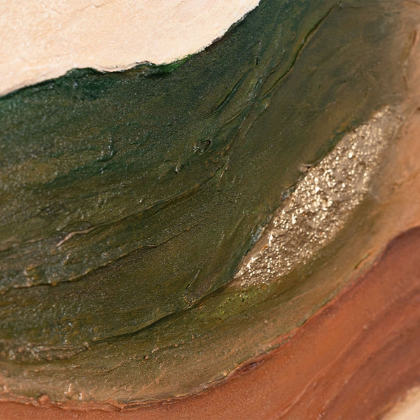 Das Gemälde „Wellen des Horizonts“ – eine abstrakte, strukturierte Landschaft mit Tiefe