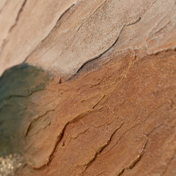 Das Gemälde „Wellen des Horizonts“ – eine abstrakte, strukturierte Landschaft mit Tiefe