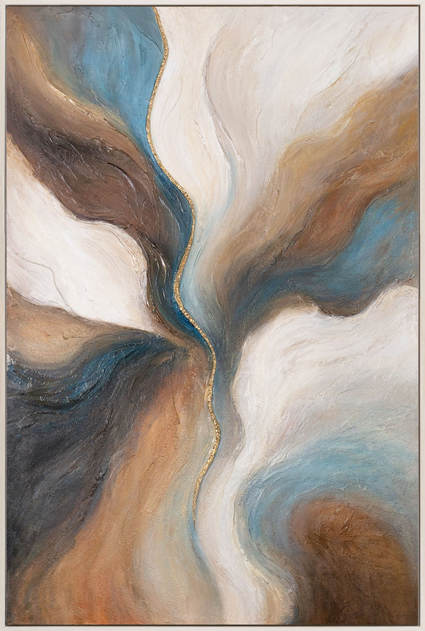 „Fluss der Zeit“ — Abstraktes Gemälde mit Balance natürlicher Farben