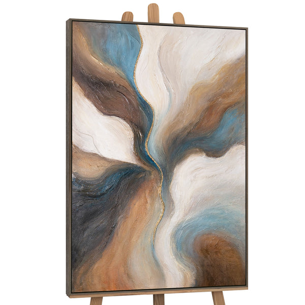 „Fluss der Zeit“ — Abstraktes Gemälde mit Balance natürlicher Farben