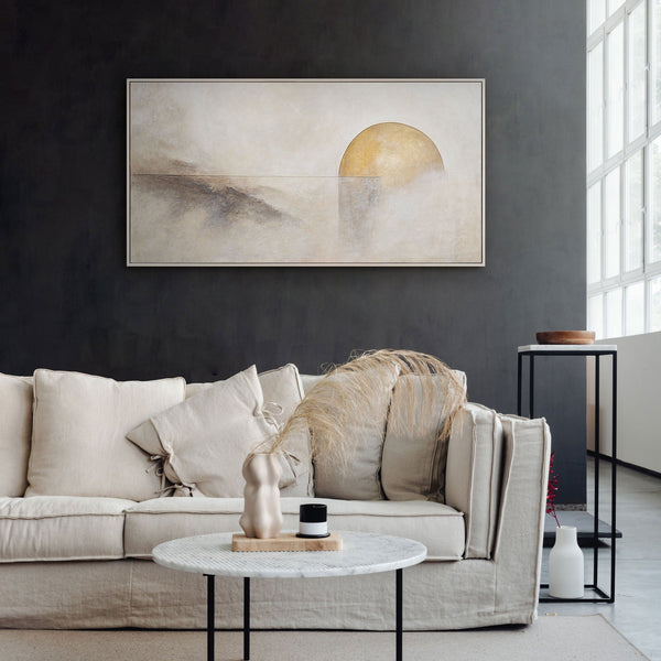 Abstraktes Acrylbild „Linie des Horizonts“ — Natürliche Harmonie mit Struktur
