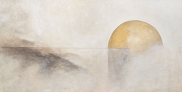 Abstraktes Acrylbild „Linie des Horizonts“ — Natürliche Harmonie mit Struktur