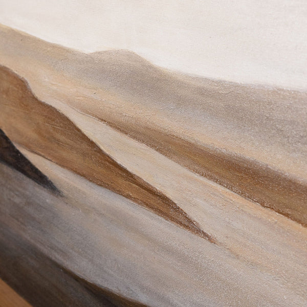 Das Gemälde „Sanfte Morgendämmerung“ – eine abstrakte Landschaft in sanften Naturtönen
