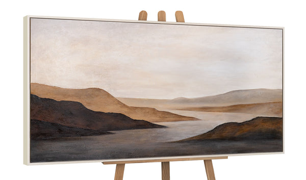Das Gemälde „Sanfte Morgendämmerung“ – eine abstrakte Landschaft in sanften Naturtönen