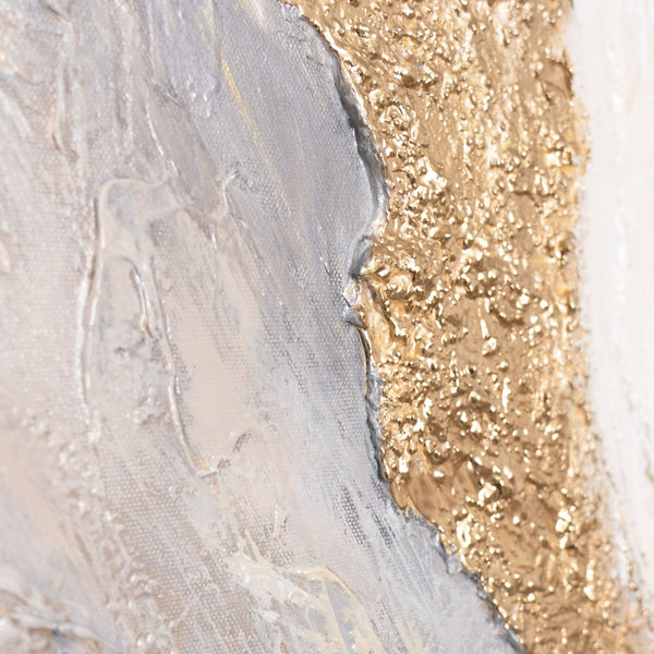 Das Gemälde „Das Leuchten des Flusses“ – eine abstrakte Komposition mit goldener Energie