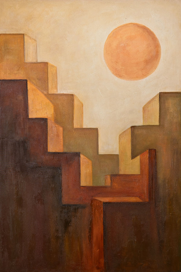 Das Gemälde „Aufstieg“ – Geometrie der Formen und Sonnenlicht