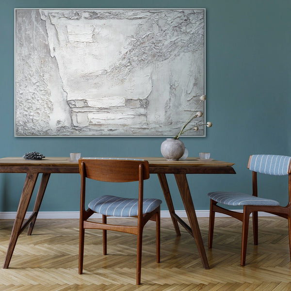 white abstract art handmade wall decoration