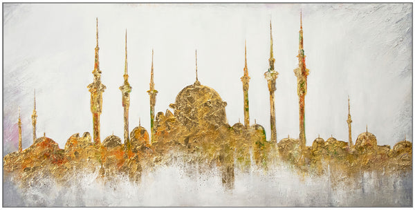 Gemälde "Goldene Stadt" abstrakte Architekturkomposition mit orientalischem Flair