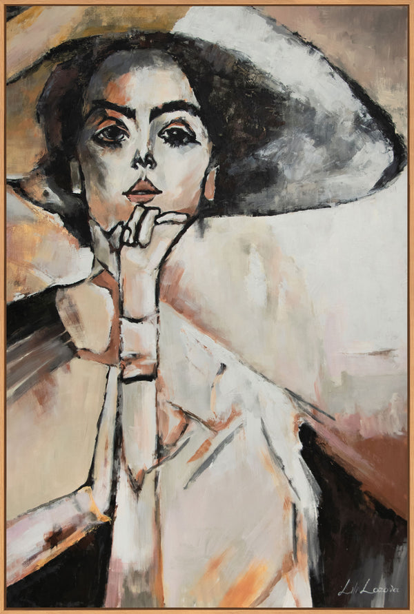 Gemälde „Selbstvertrauen im Blick“ ausdrucksstarkes Frauenportrait in Pastellfarben