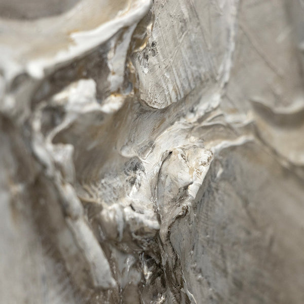 Gemälde "Tsunami" abstraktes Triptychon in Gold- und Silbertönen