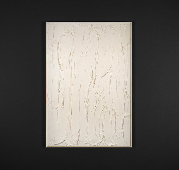 textured acrylic painting white canvas art