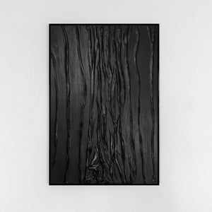 black abstract painting hand made modern acrylic paint
