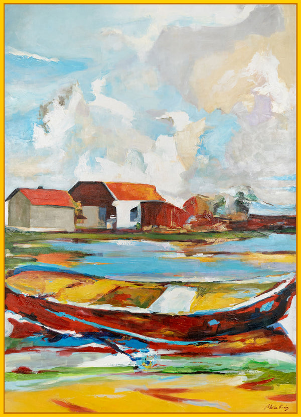 Gemälde "Küstenruhe" Landschaft mit einem pastoralen Motiv