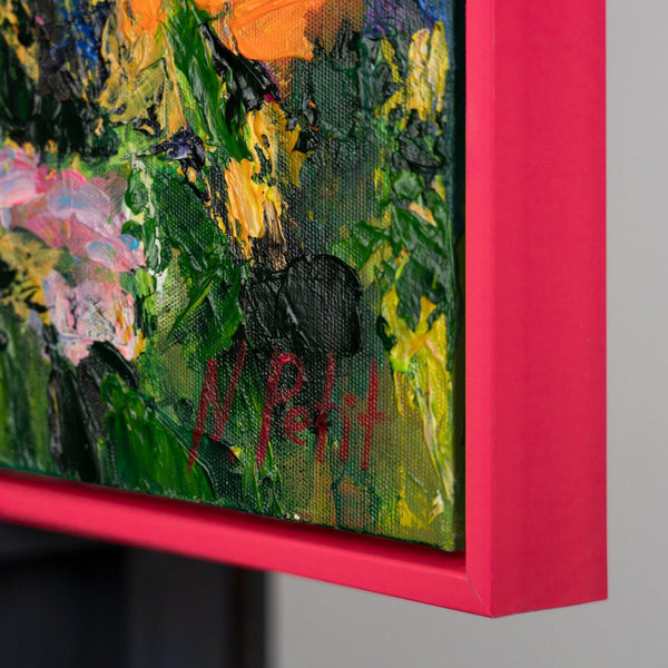 Gemälde "Blumenrauschen" abstrakte Floristik in einer bunten Palette