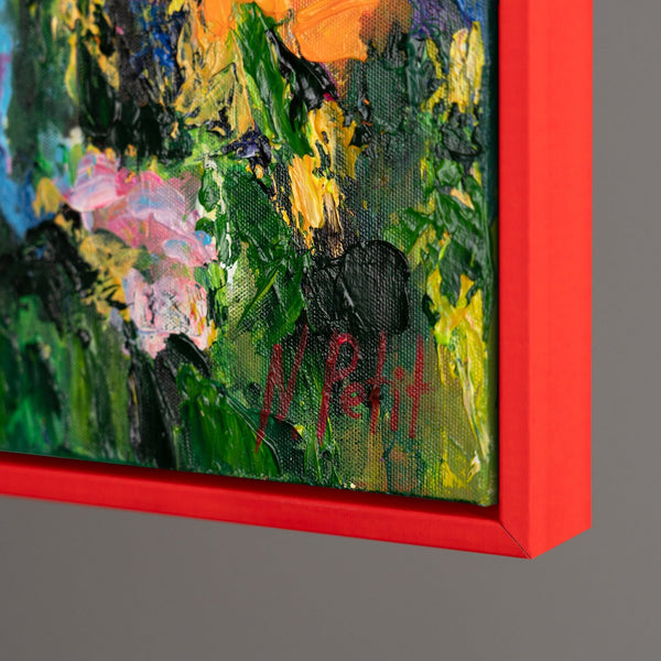 Gemälde "Blumenrauschen" abstrakte Floristik in einer bunten Palette
