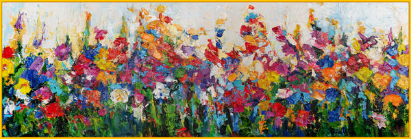 Gemälde "Blumenrauschen" abstrakte Floristik in einer bunten Palette