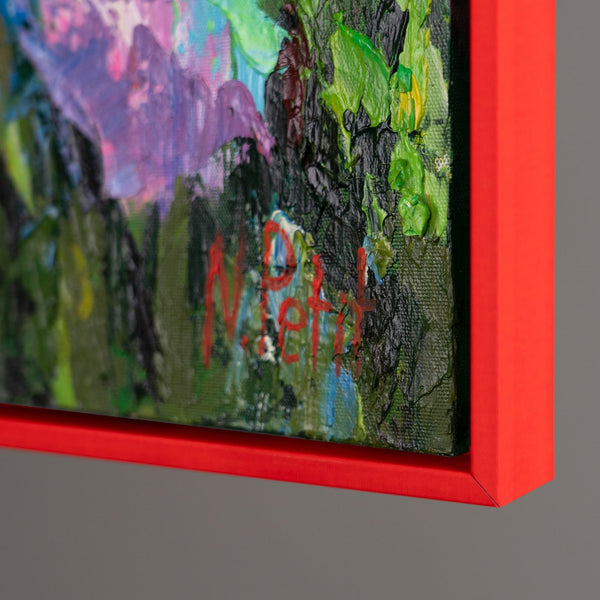 Gemälde "Flammender Blumengarten" Abstraktion in einer mehrfarbigen Blumenpalette