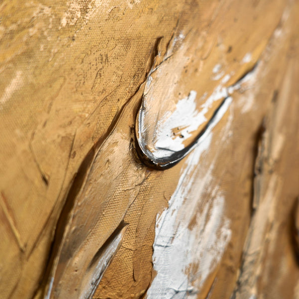 Das Gemälde "Goldader" Abstraktion mit der Energie von Mineralien und Licht