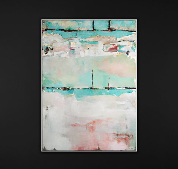 Gemälde "Stille des Horizont" abstrakte Harmonie in einer Pastellpalette