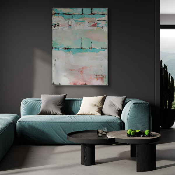 Gemälde "Stille des Horizont" abstrakte Harmonie in einer Pastellpalette