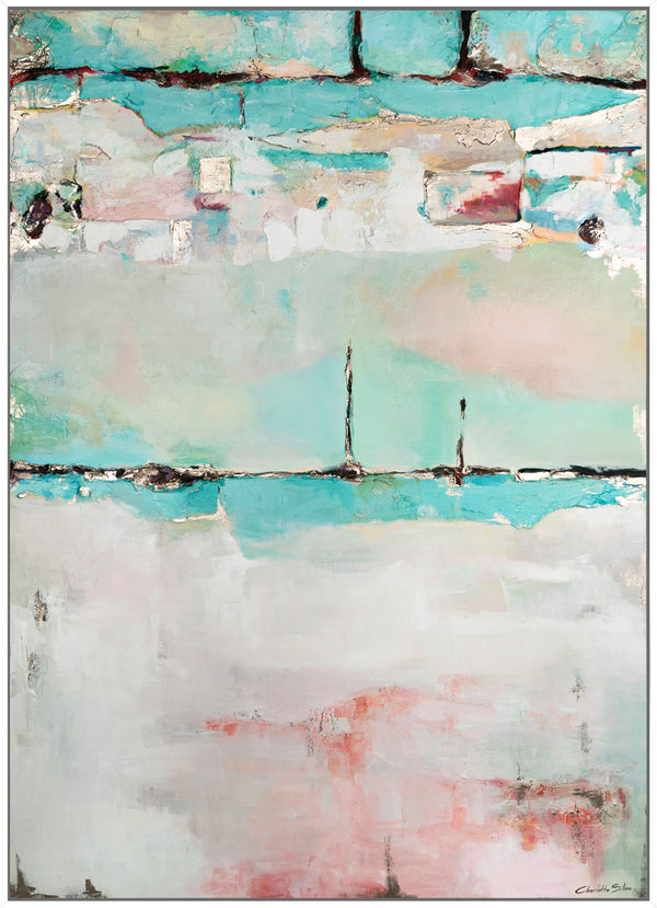 Gemälde "Stille des Horizont" abstrakte Harmonie in einer Pastellpalette