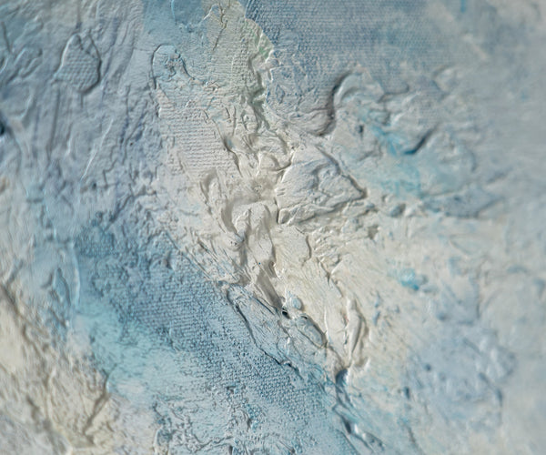 Gemälde "Unter den Wolken" lyrische Landschaft mit Schwerpunkt auf dem Himmel