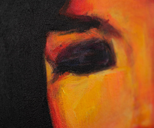 Gemälde „Frau mit Hut“ Porträt im ausgeprägten expressionistischen Stil