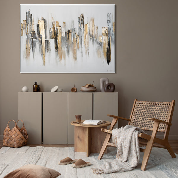 Gemälde "Urbane Rhythmen" Abstraktion mit architektonischer Geometrie