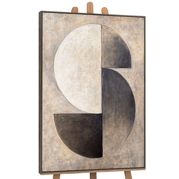 Gemälde „Symmetrie der Formen“ – geometrische Abstraktion in neutraler Farbpalette