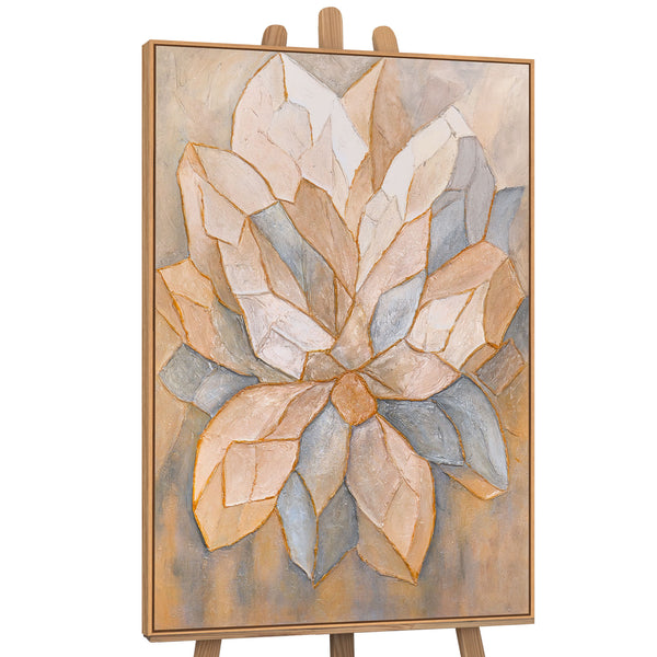 Abstrakte Blume in Pastelltönen – strukturiertes Acrylgemälde