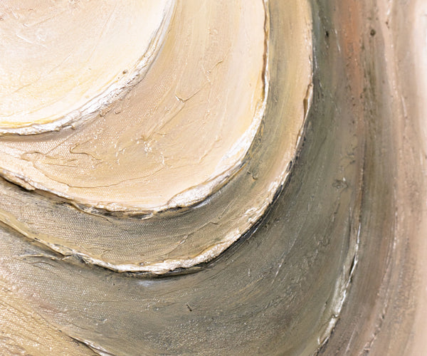 Strukturierte Abstraktion in Cremetönen – Acrylgemälde auf Leinwand
