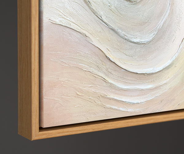 Strukturierte Abstraktion in Cremetönen – Acrylgemälde auf Leinwand