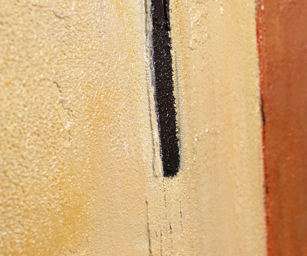 Geometrisches Gleichgewicht in natürlicher Farbpalette – abstraktes Acrylgemälde auf Leinwand