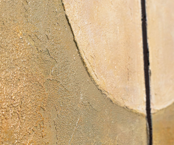Geometrisches Gleichgewicht in natürlicher Farbpalette – abstraktes Acrylgemälde auf Leinwand