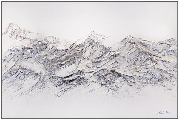 Gemälde "Berge aus Licht" strukturierte Landschaft mit einem Nachtglüheffekt