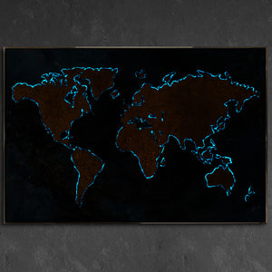 abstract art light world map abstract painting 