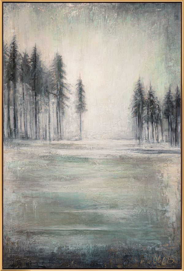 Gemälde „Stille des Waldes“ stimmungsvolle Landschaft mit Tag- und Nachteffekt