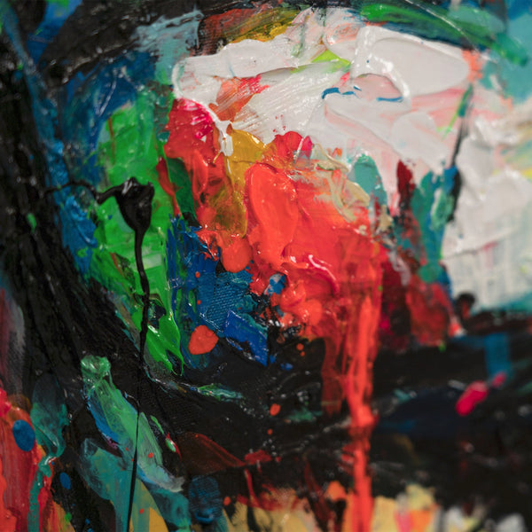 Gemälde "Emotion der Farben" Frauenporträt im Stil des Neoexpressionismus