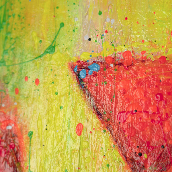 Gemälde "Cocktail" abstraktes Frauenbild in einer Neonpalette