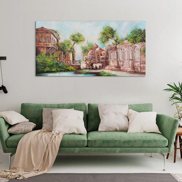 Gemälde "Stadtlandschaft" orientalische Architektur und Gemütlichkeit