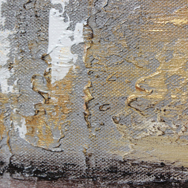Gemälde „Golden Balance“  moderne Abstraktion mit Textur und goldenen Akzenten