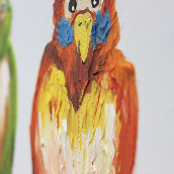 Gemälde "Fröhliche Gesellschaft" bunte Vögel fürs Kinderzimmer