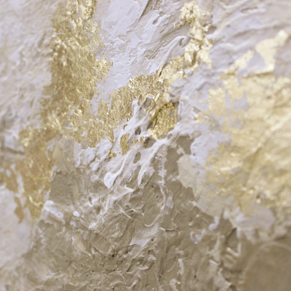 Gemälde „Goldenes Licht“ moderne Abstraktion mit Textur und Gold