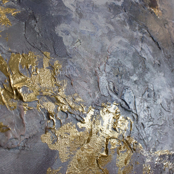 Gemälde "Renaissance" tiefe Abstraktion mit Gold und Kontrast