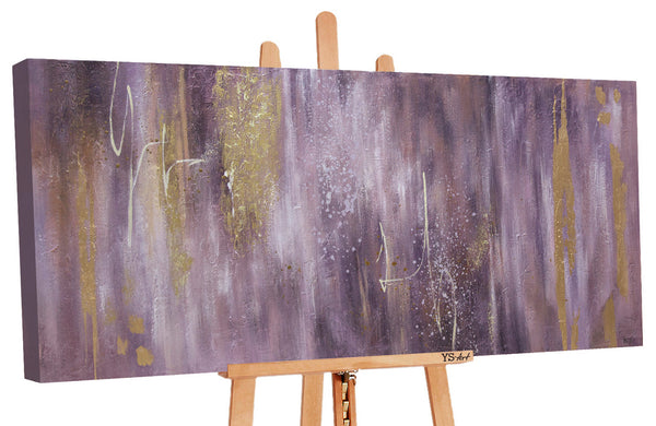 Gemälde „Symphonie“ moderne Texturabstraktion mit violettem Akzent