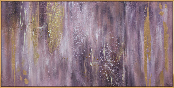 Gemälde „Symphonie“ moderne Texturabstraktion mit violettem Akzent