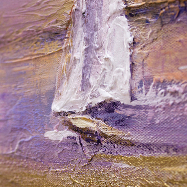 Gemälde „Sonnenstrahlen“ ruhige Meereslandschaft in sanften Tönen.